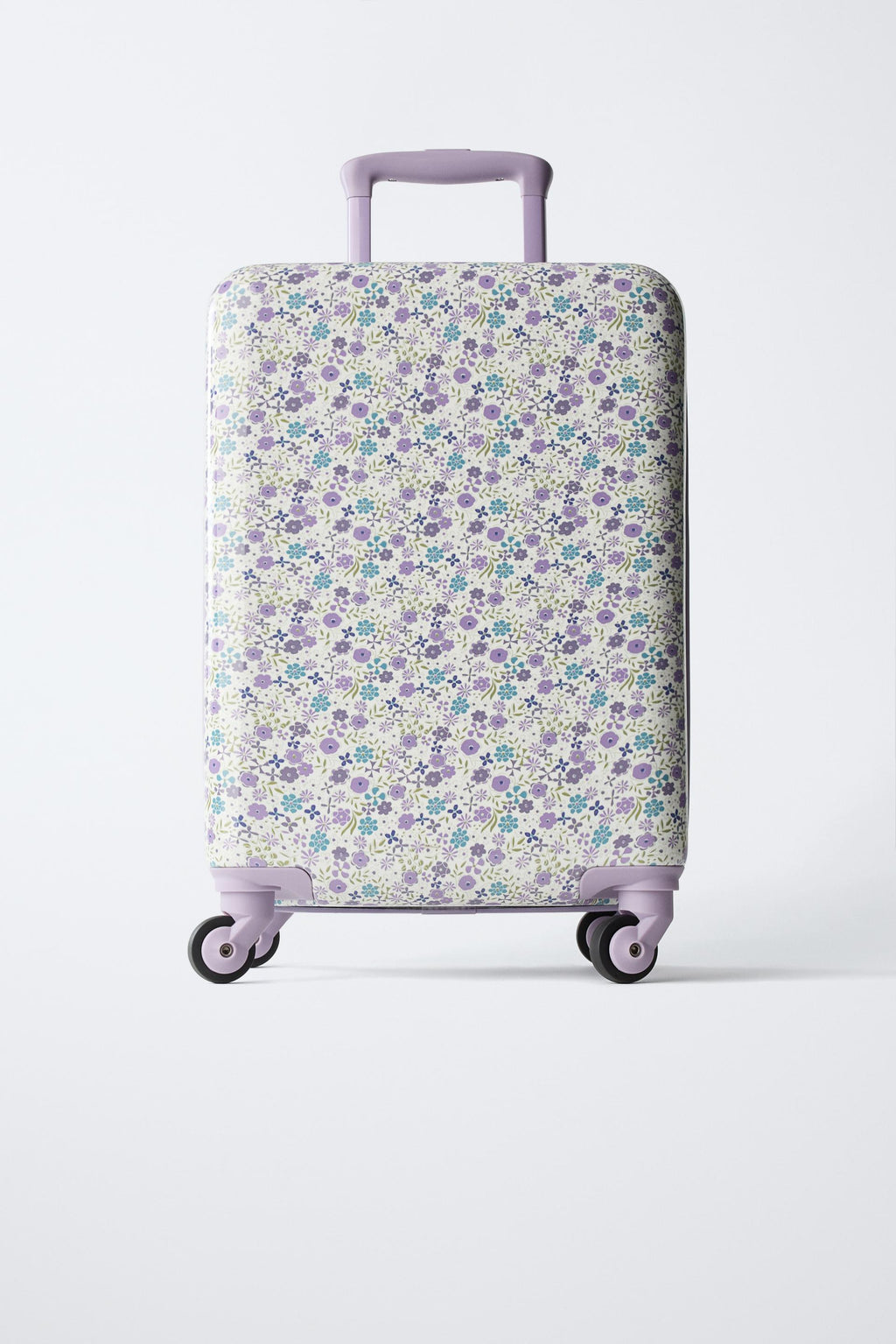 Whimsical Floral Print Hard-Shell Suitcase