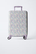 Whimsical Floral Print Hard-Shell Suitcase