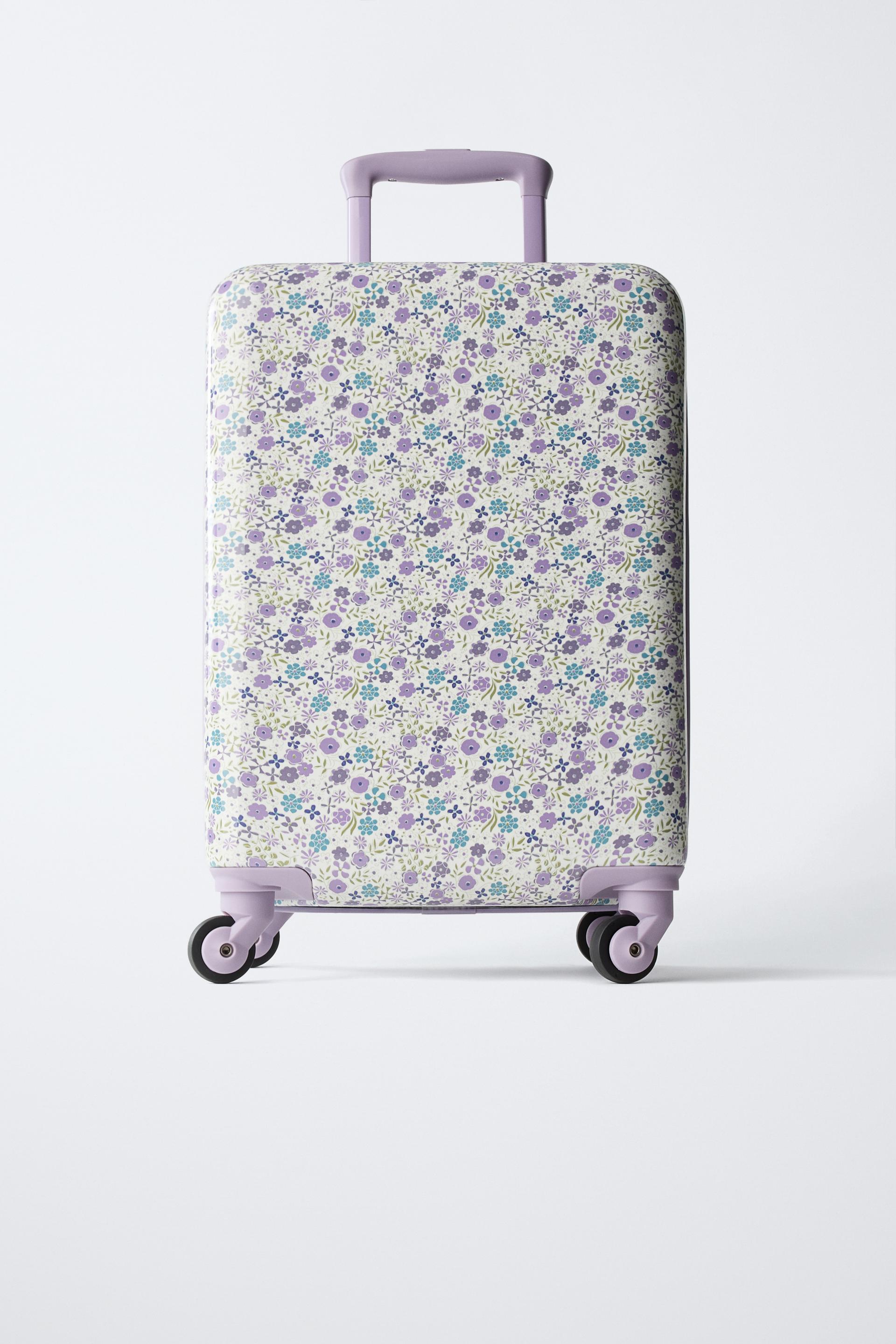 Whimsical Floral Print Hard-Shell Suitcase