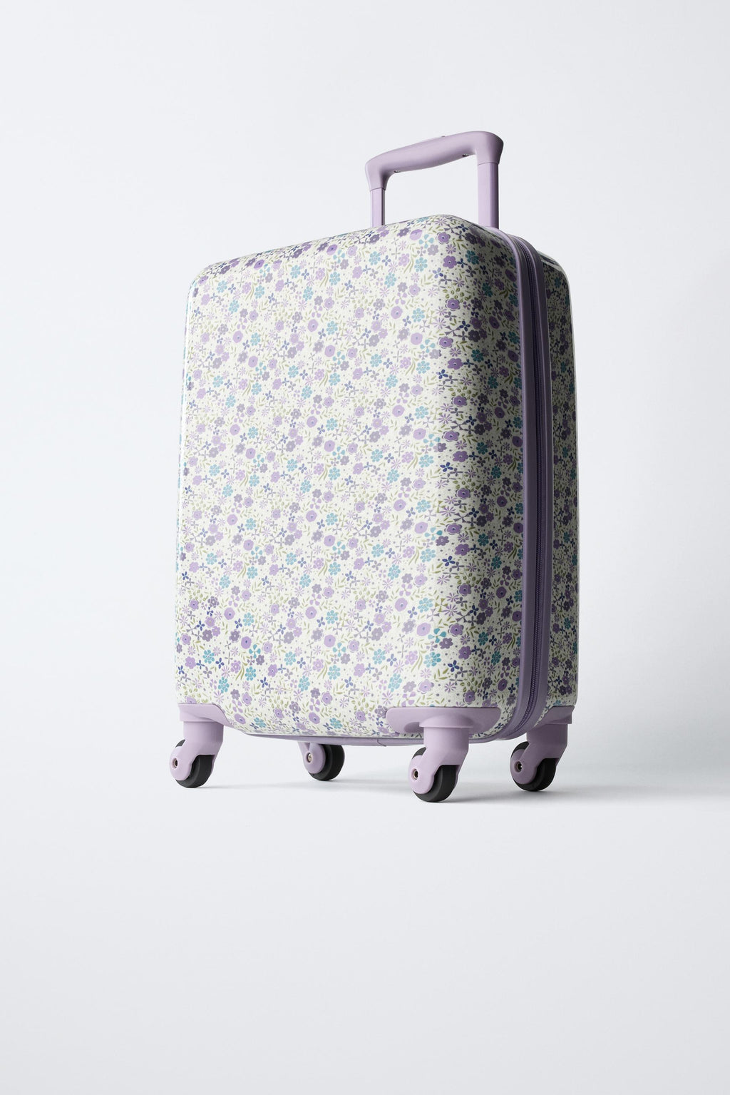 Whimsical Floral Print Hard-Shell Suitcase