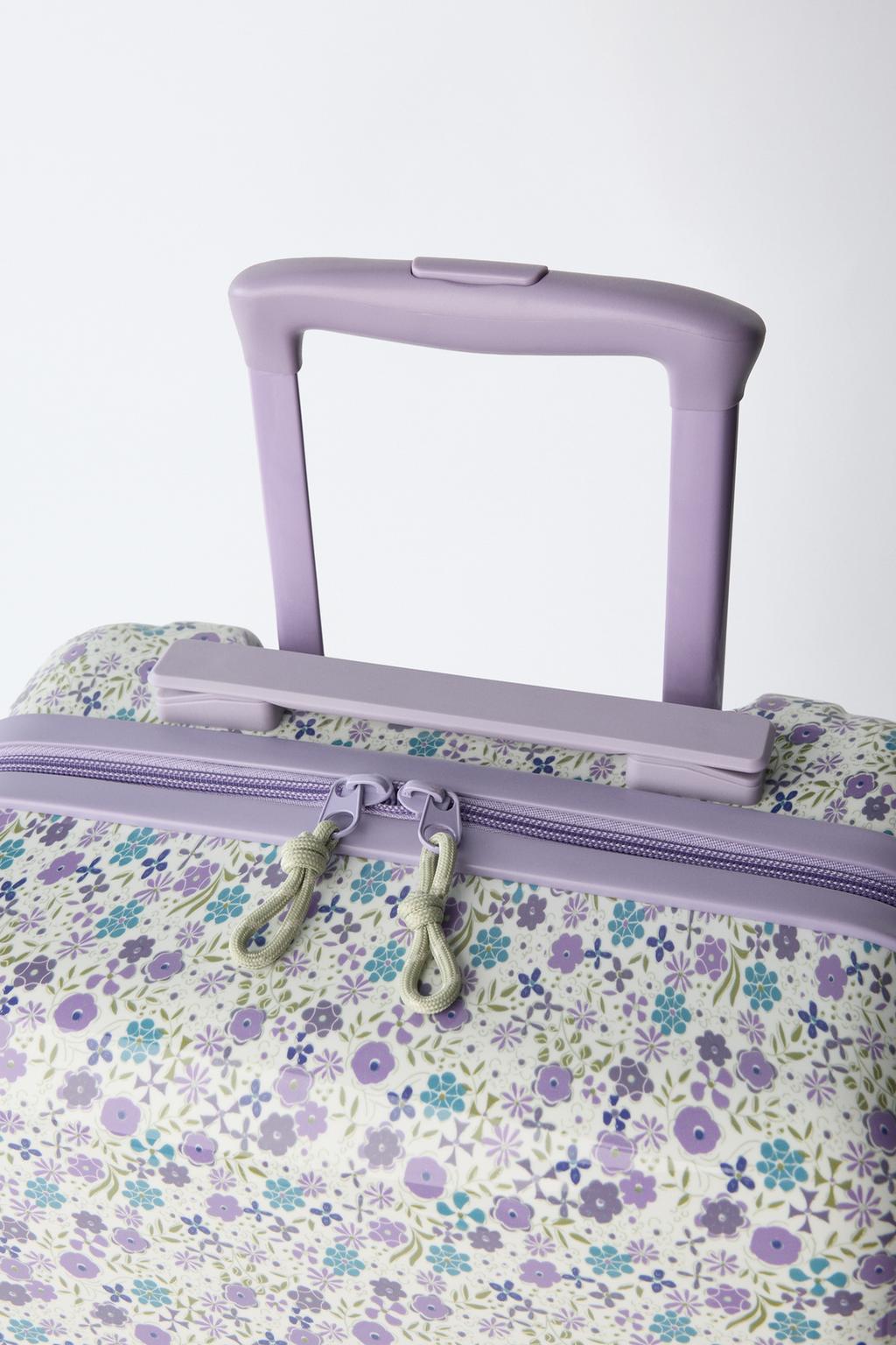 Whimsical Floral Print Hard-Shell Suitcase
