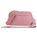 Versatile Pink Crossbody Bag with Detachable Straps & Water-Resistant Fabric