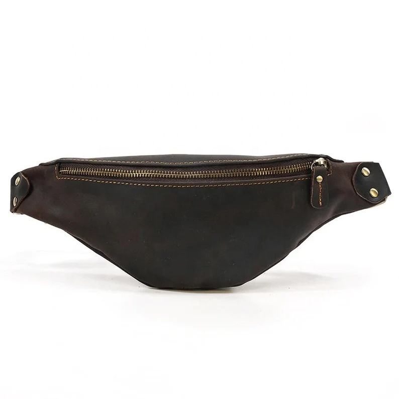 Retro Full-Grain Leather Belt Bag