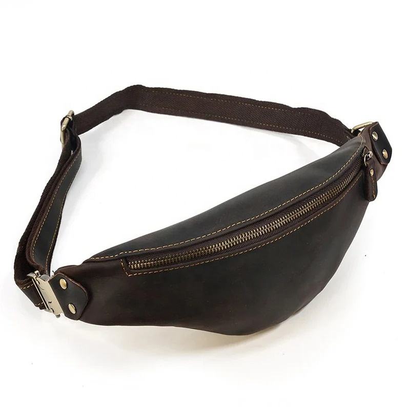 Retro Full-Grain Leather Belt Bag