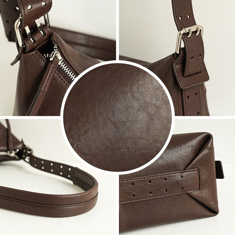 Vintage Brown Leather Shoulder Bag
