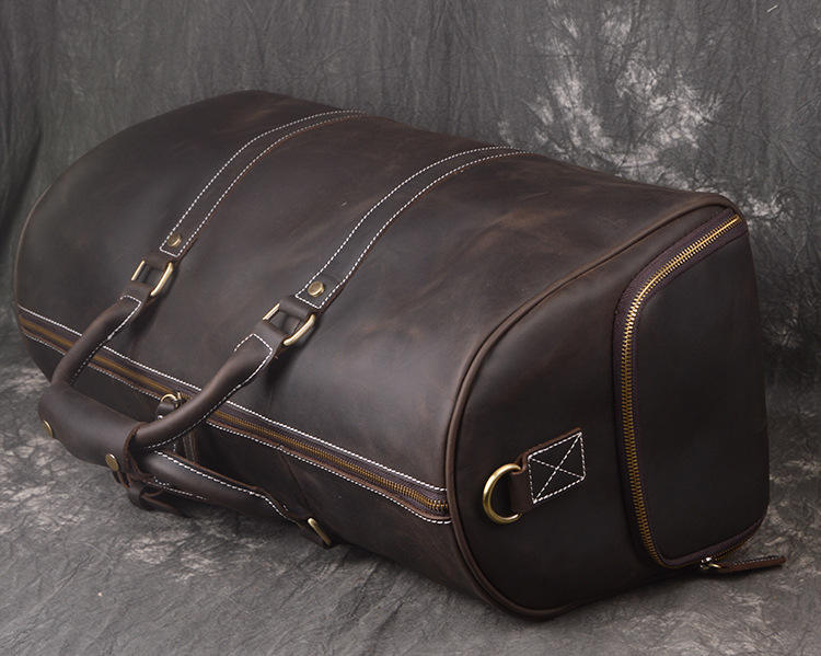 Vintage Full-Grain Leather Duffel Bag