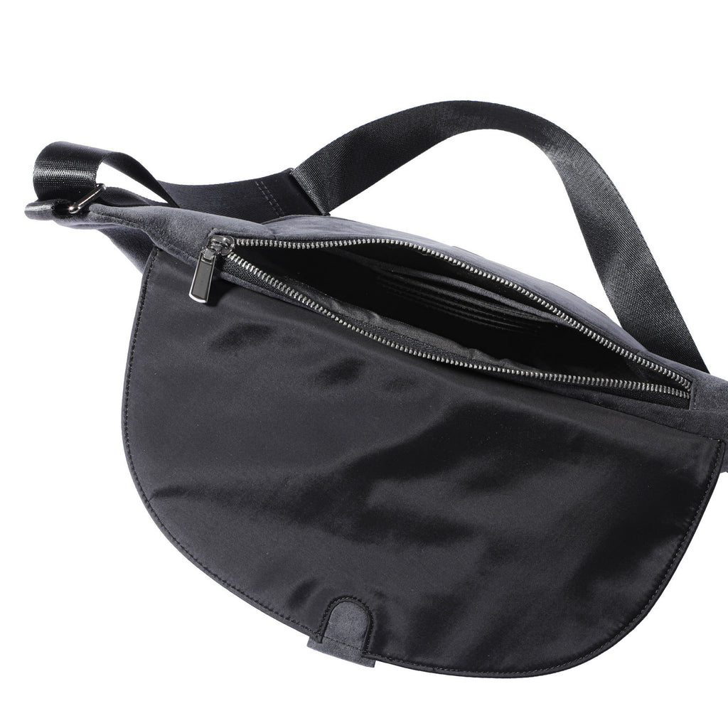 Dark Grey Suede-Effect Belt Bag
