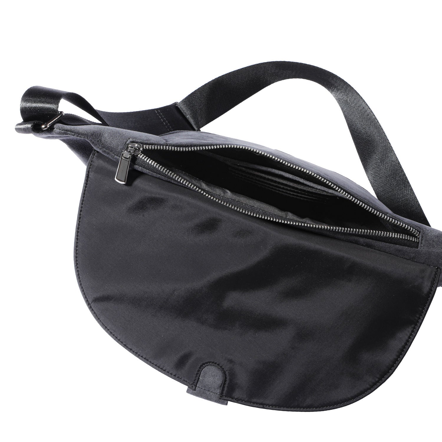 Dark Grey Suede-Effect Belt Bag