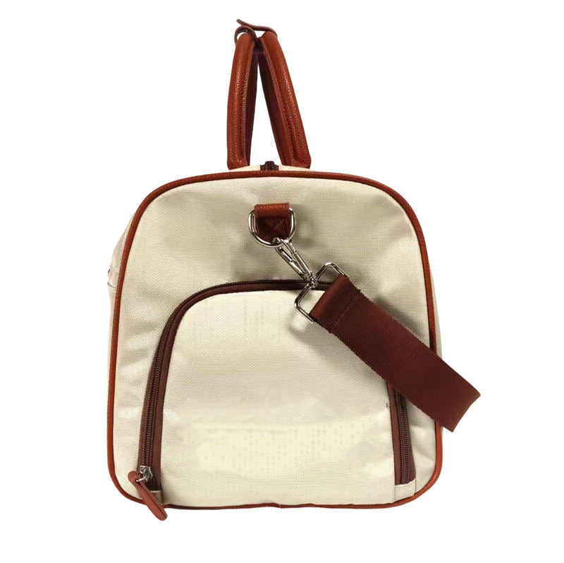 Lightweight Canvas & Leather-Trim Duffel Bag
