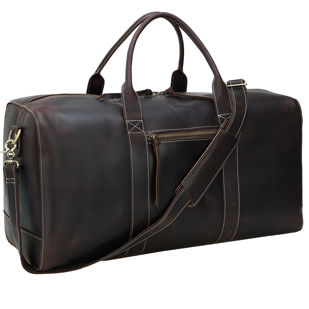 Vintage Full-Grain Leather Duffel Bag