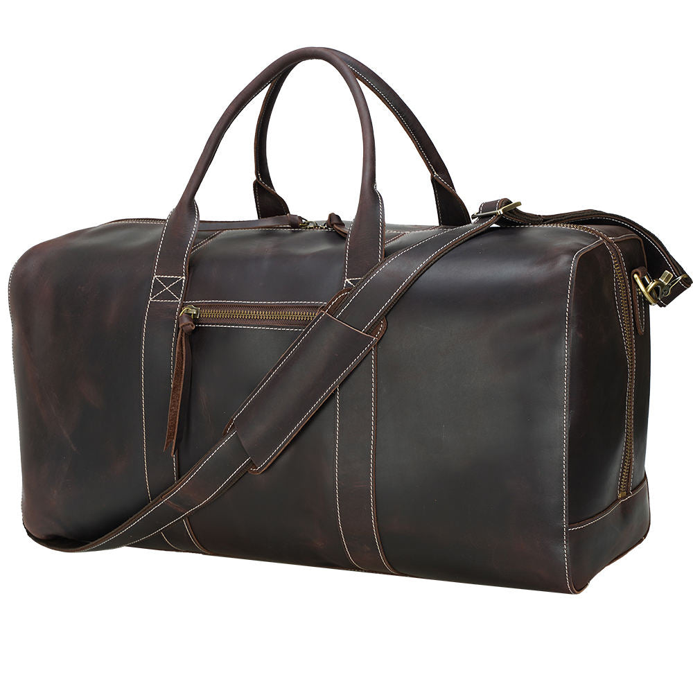 Vintage Full-Grain Leather Duffel Bag