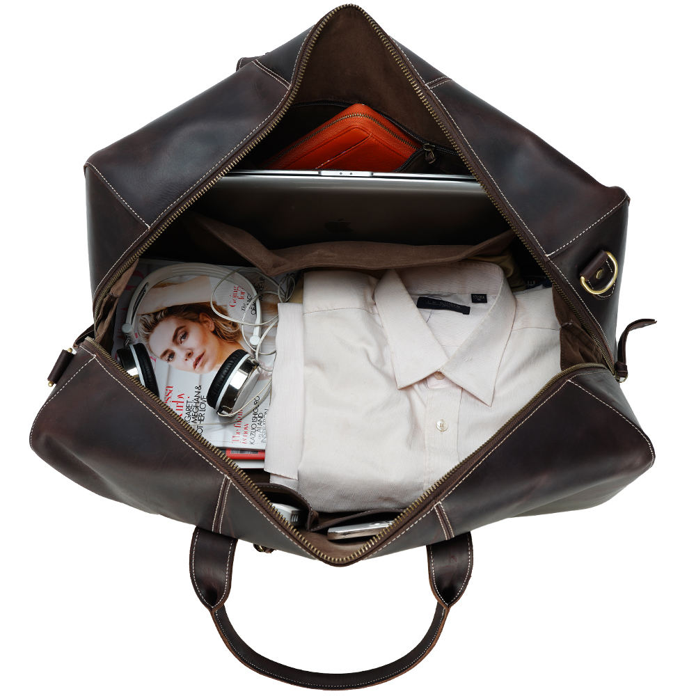 Vintage Full-Grain Leather Duffel Bag