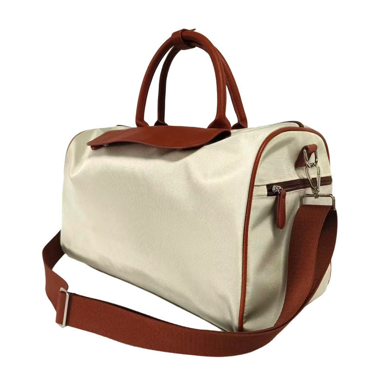 Lightweight Canvas & Leather-Trim Duffel Bag