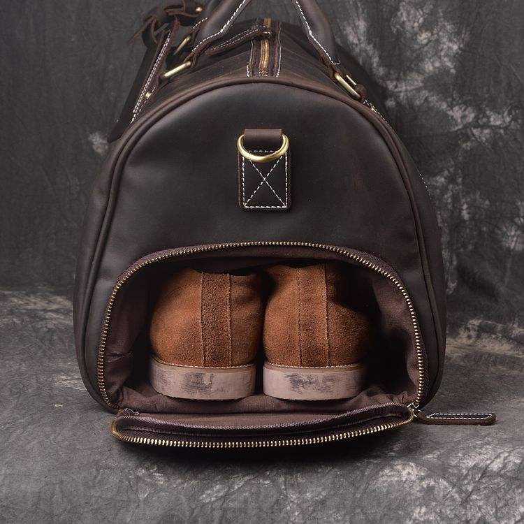 Vintage Full-Grain Leather Duffel Bag