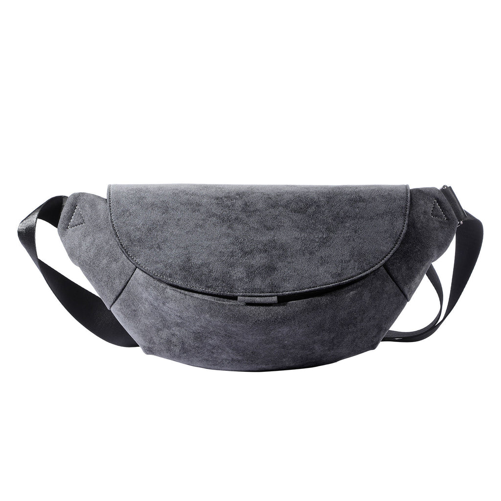 Dark Grey Suede-Effect Belt Bag