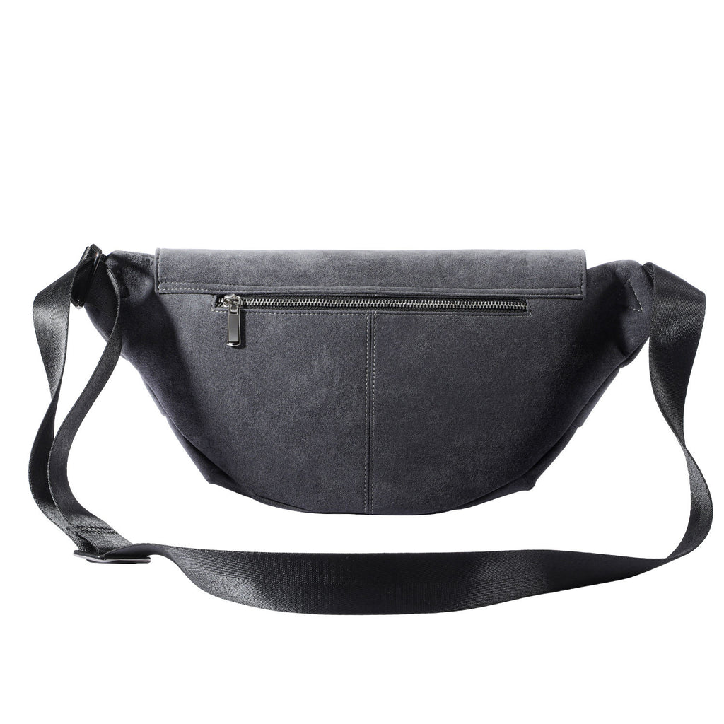 Dark Grey Suede-Effect Belt Bag