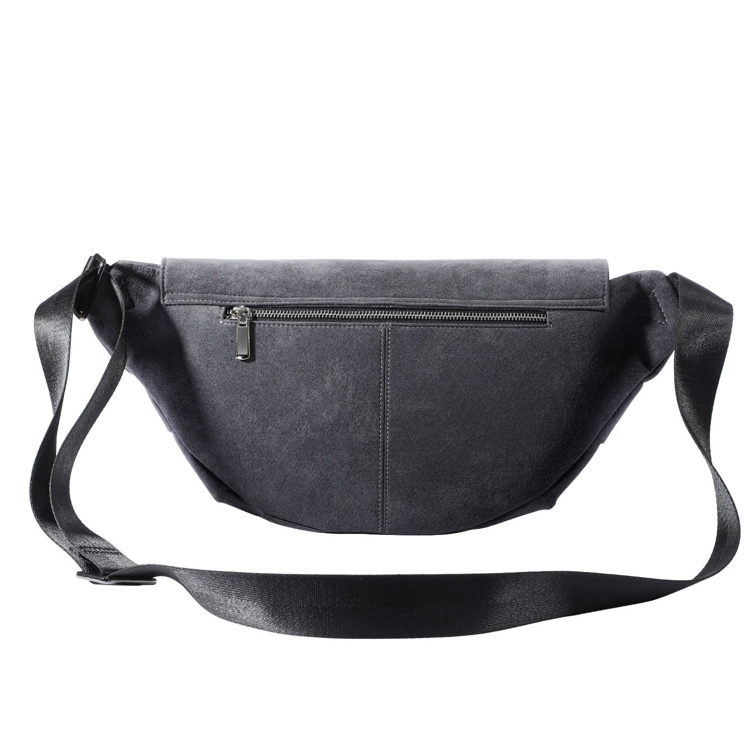 Dark Grey Suede-Effect Belt Bag