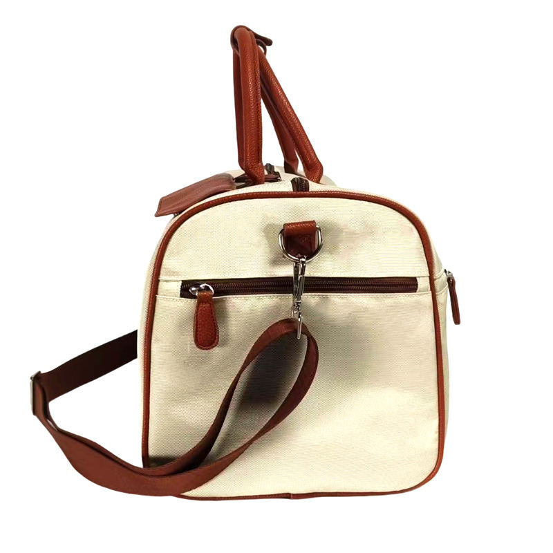 Lightweight Canvas & Leather-Trim Duffel Bag