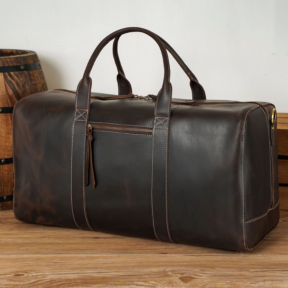 Vintage Full-Grain Leather Duffel Bag
