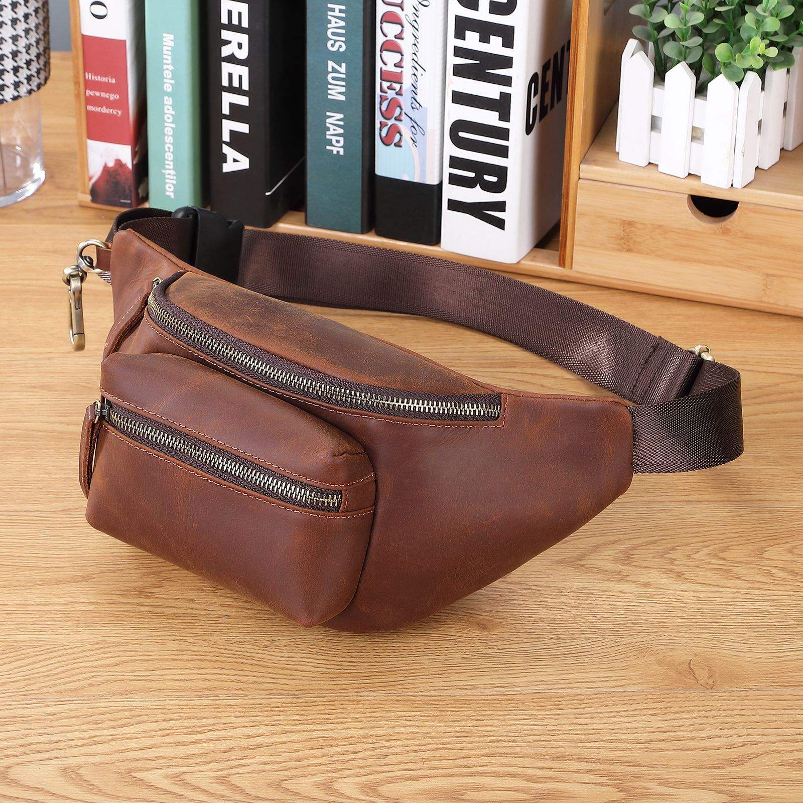 Vintage Crazy Horse Leather Belt Bag