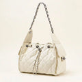 Quilted Leather Chain Strap Handbag