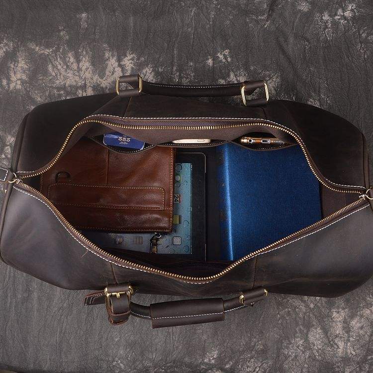 Vintage Full-Grain Leather Duffel Bag