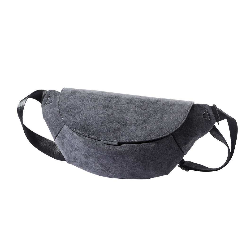 Dark Grey Suede-Effect Belt Bag