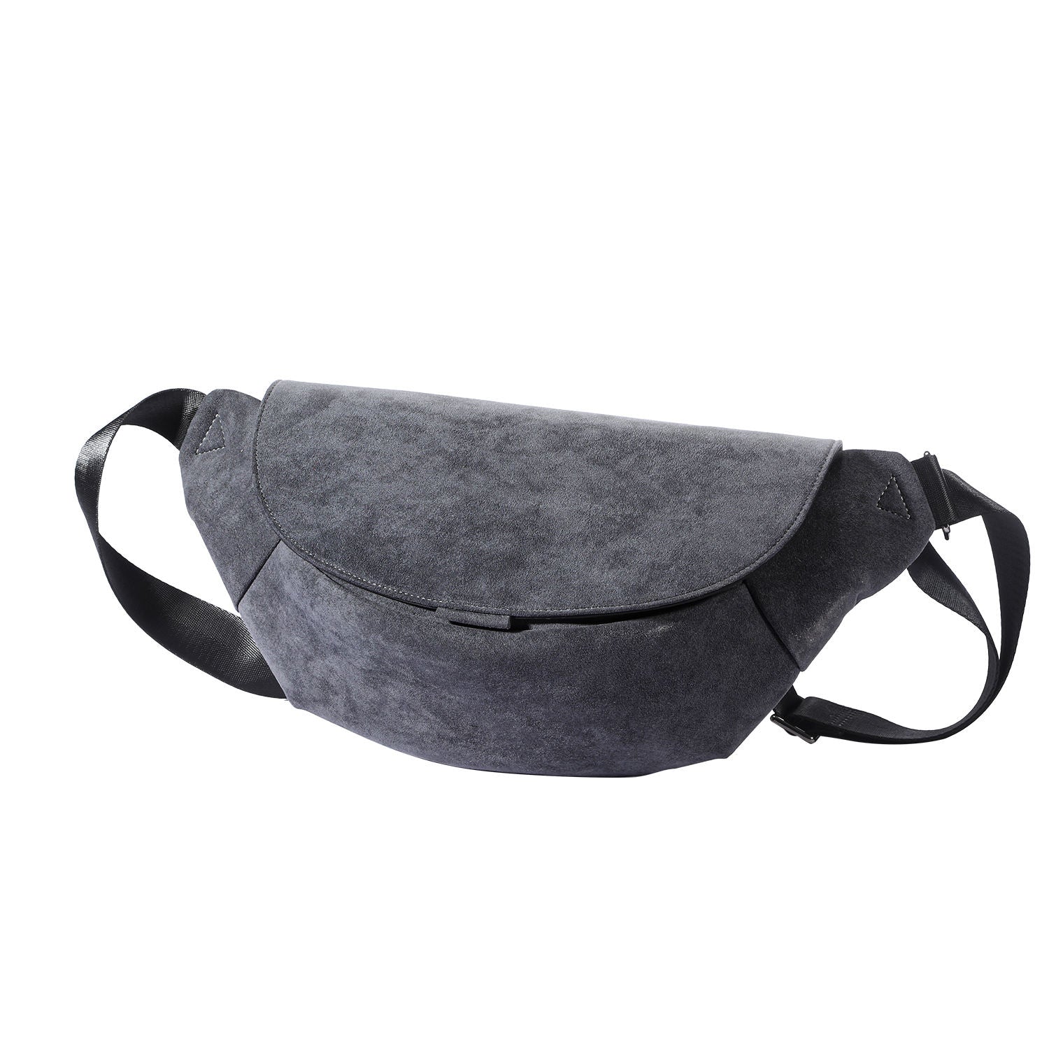 Dark Grey Suede-Effect Belt Bag