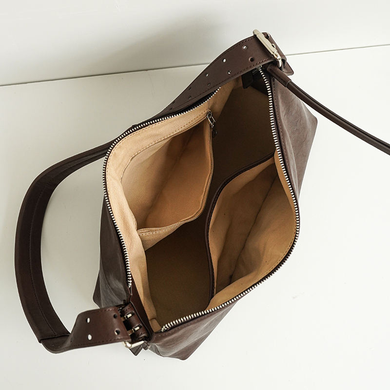 Vintage Brown Leather Shoulder Bag