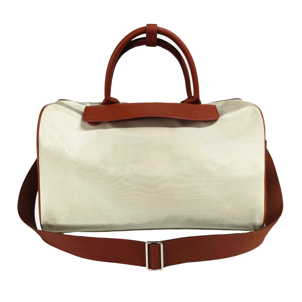 Lightweight Canvas & Leather-Trim Duffel Bag