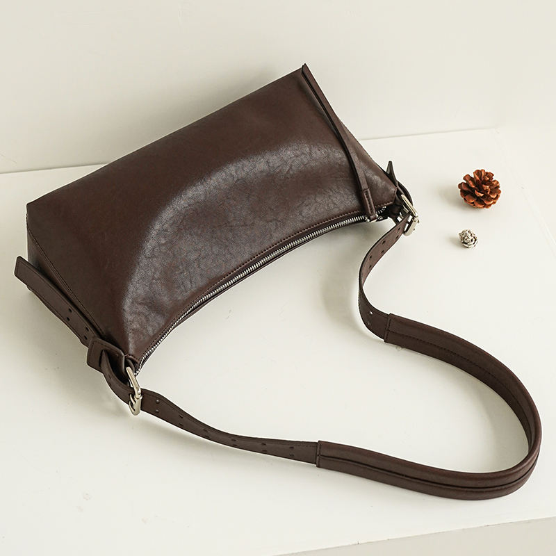Vintage Brown Leather Shoulder Bag