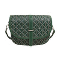 Green Geometric-Print Saddle Shoulder Bag