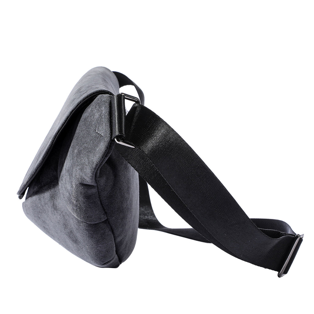 Dark Grey Suede-Effect Belt Bag